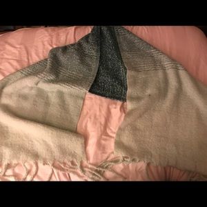 Green/Blue scarf with fringe